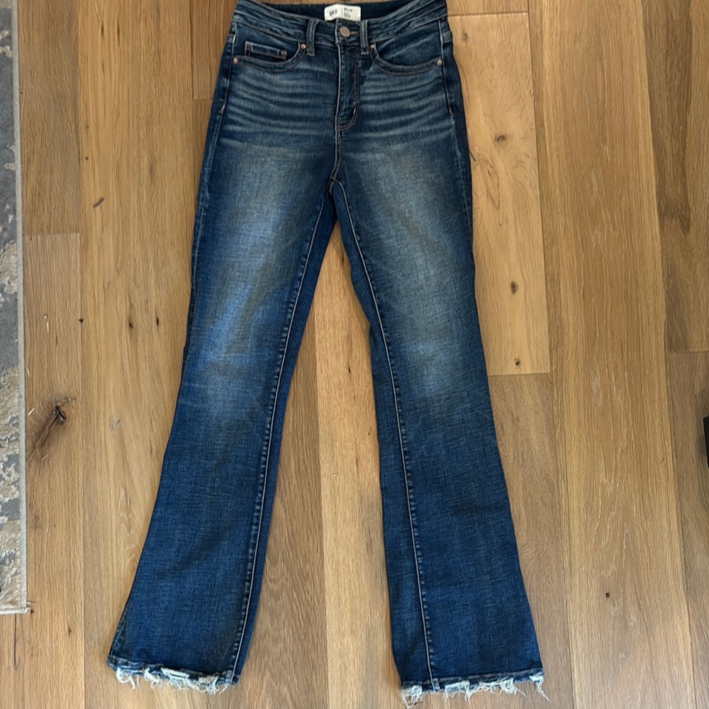 BKE Blue Flare Wide Leg Jeans with Vintage Appeal
